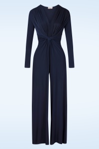 Vintage Chic for Topvintage - Hallie Knotted Jumpsuit in Navy 2