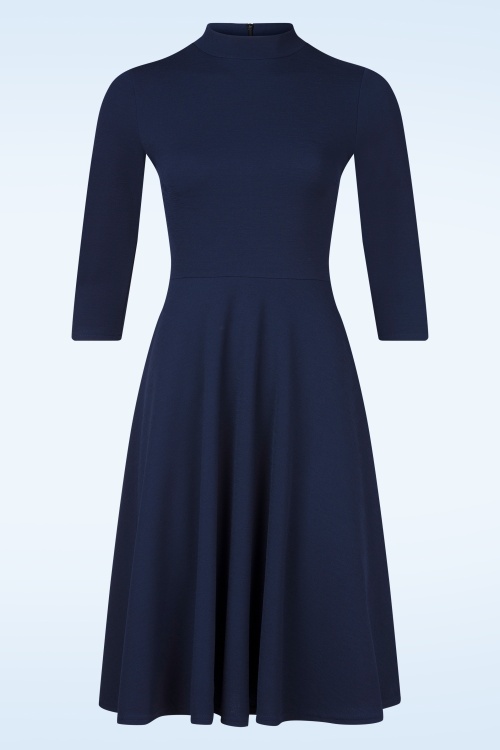 Vintage Chic for Topvintage - Stacey Swingkleid in Marineblau.