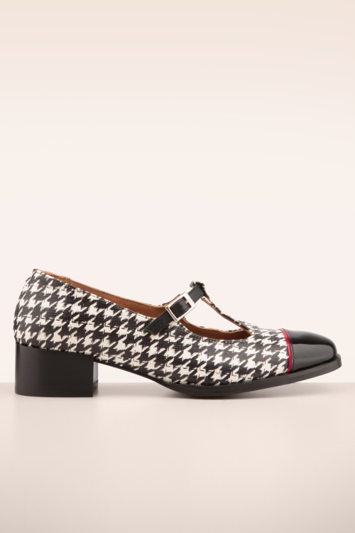 Nemonic - Colette Mary Jane pumps in zwart en wit