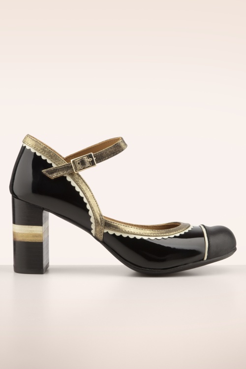 Nemonic - Frida Leather Mary Jane pumps in zwart