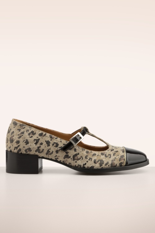 Nemonic - Colette Mary Jane pumps in zwart en bruin
