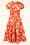 Topvintage Boutique Collection - Topvintage exclusiv ~ Joliena Herbst Floral Swingkleid in Rostorange 6