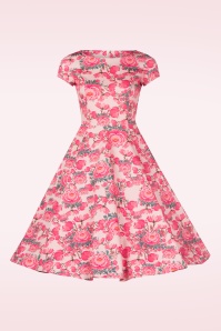 Topvintage Boutique Collection - Adriana Floral Swingkleid in Pink 6