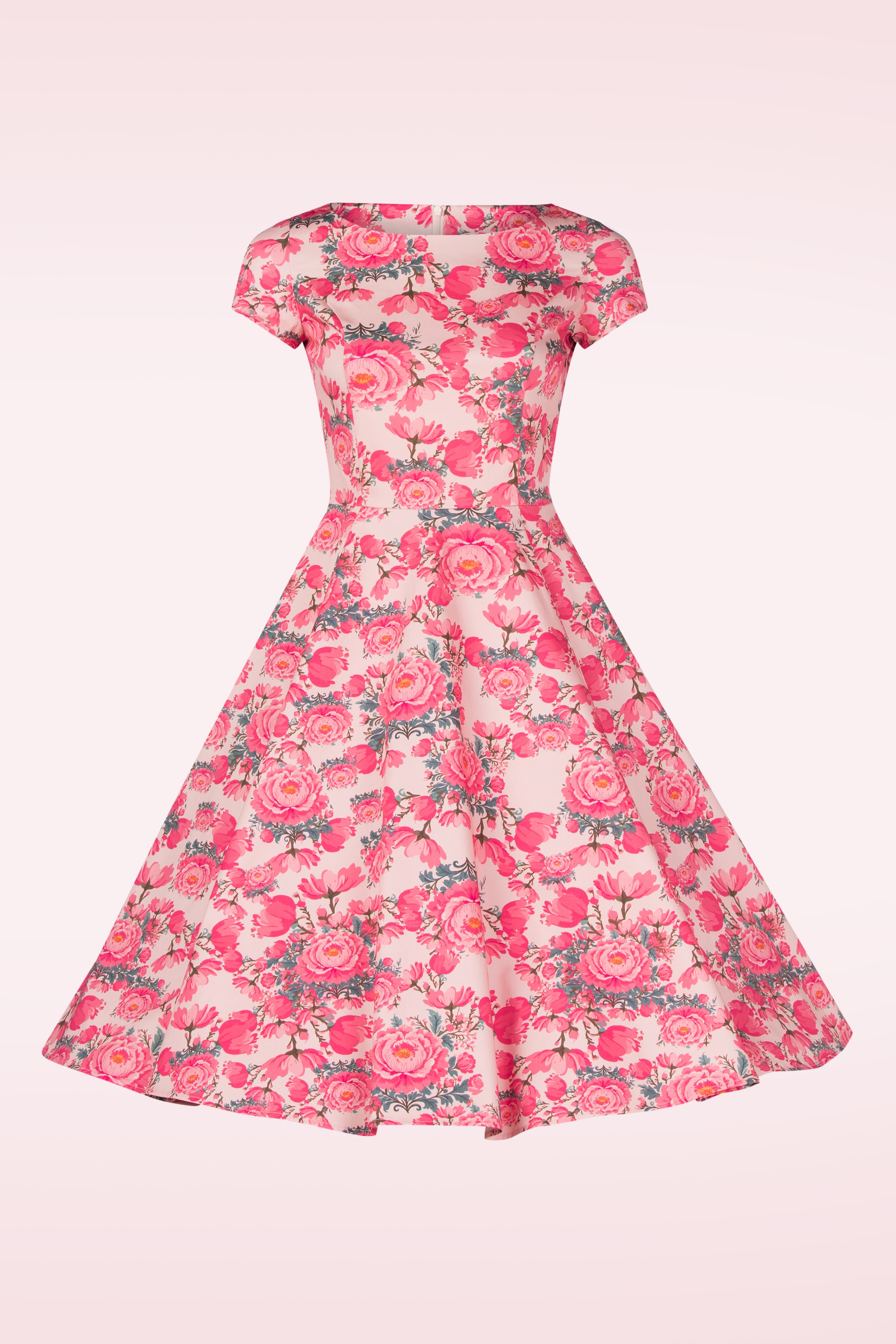 Topvintage Boutique Collection - Adriana Floral Swingkleid in Pink 6
