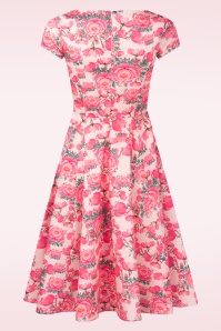 Topvintage Boutique Collection - Adriana Floral Swingkleid in Pink 7