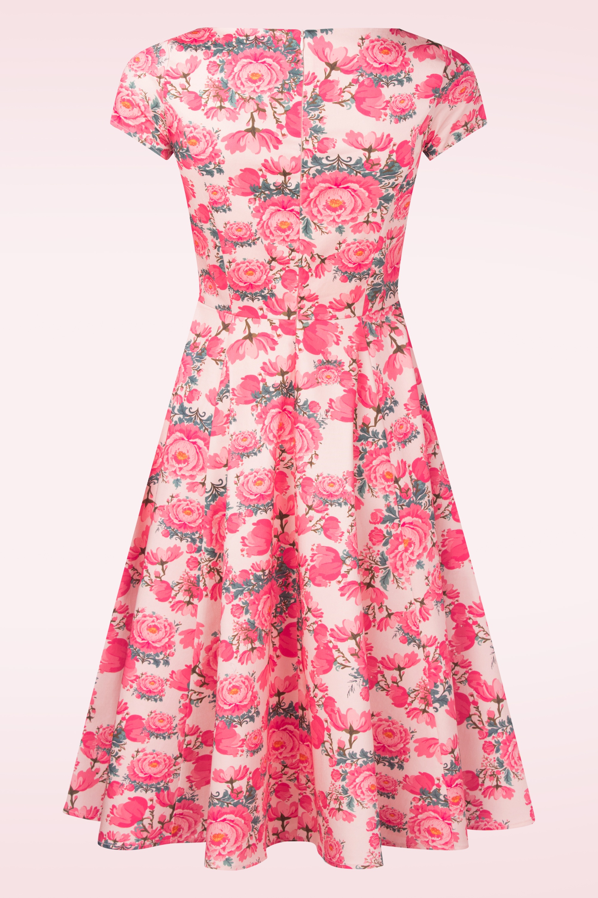Topvintage Boutique Collection - Adriana Floral Swingkleid in Pink 7
