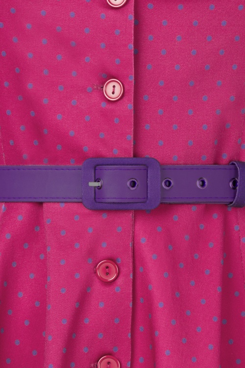 Topvintage Boutique Collection - Topvintage exklusiv ~ Angie Polka Dot Swingkleid in Bordeaux 2