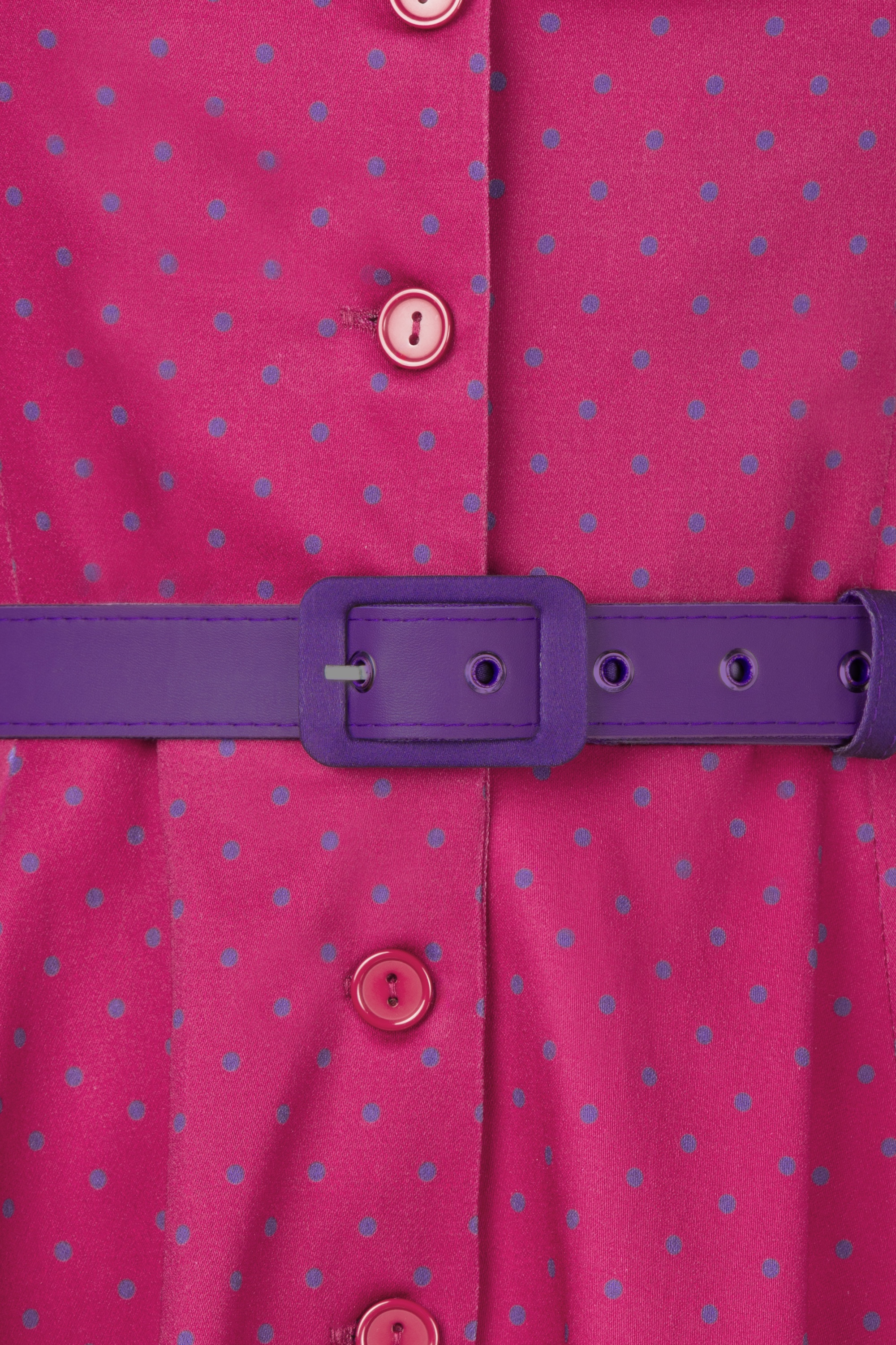 Topvintage Boutique Collection - Topvintage exclusive ~ Angie Polkadot Swing Dress in Bordeaux 4