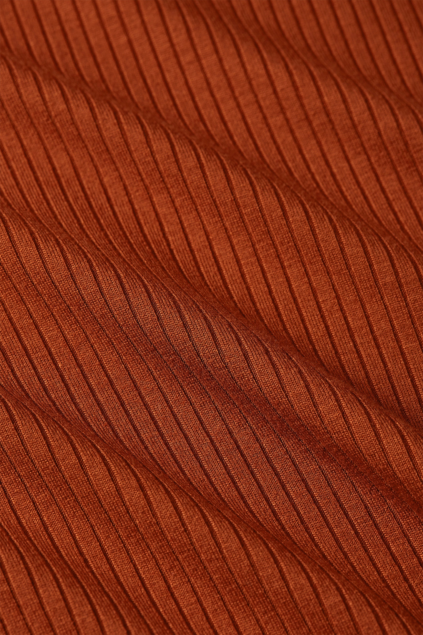 King Louie - Rollkragen Uni Rippen Top in Spicy Braun. 3