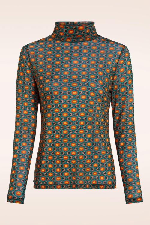 King Louie - Rollkragen-Duper-Mesh-Shirt in Multi 2