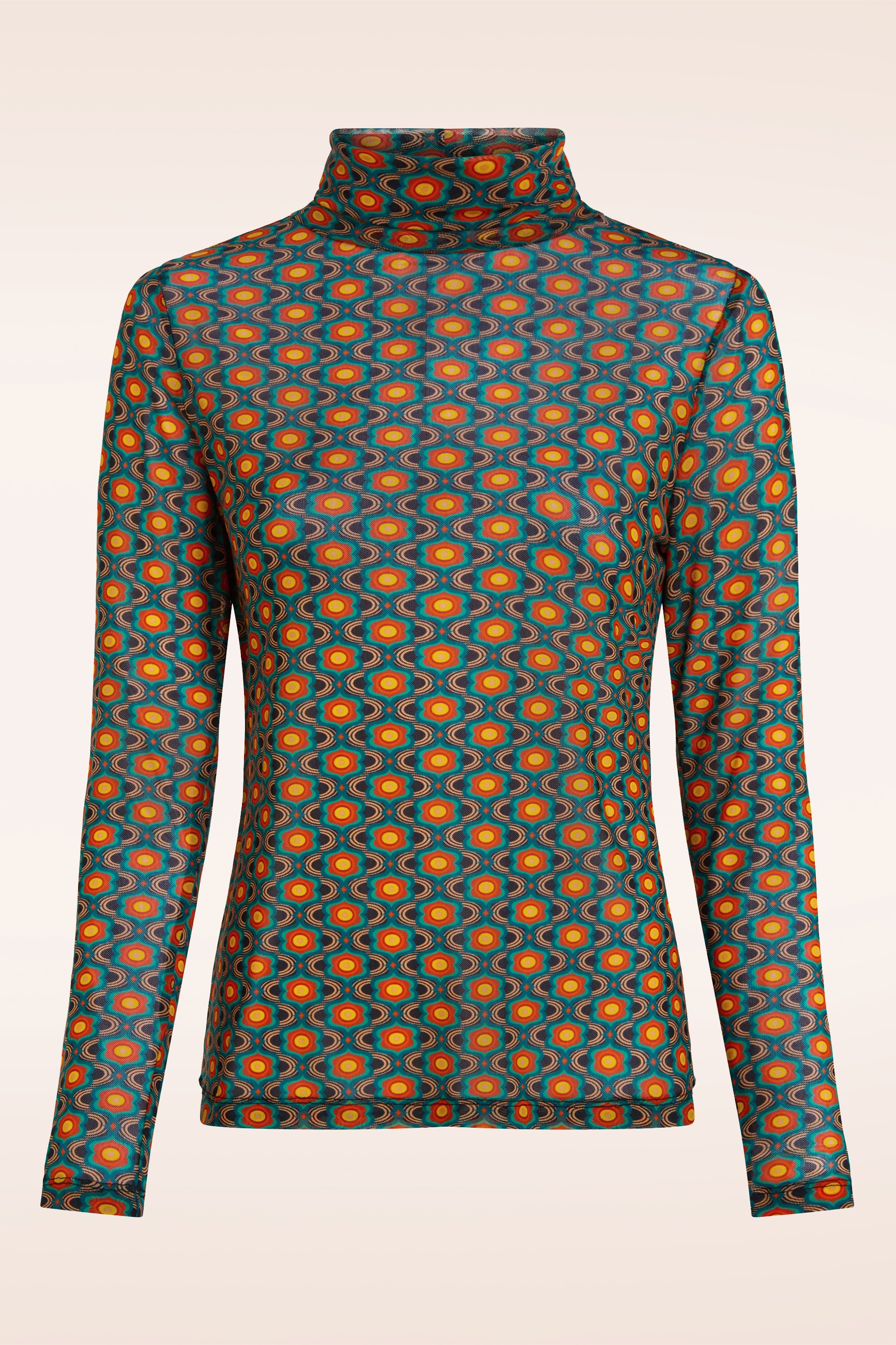 King Louie - Rollneck Duper mesh top in multi 2