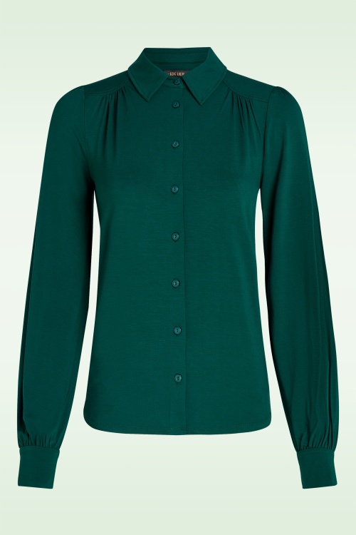 King Louie - Carina EcoVero blouse in botanisch groen 2