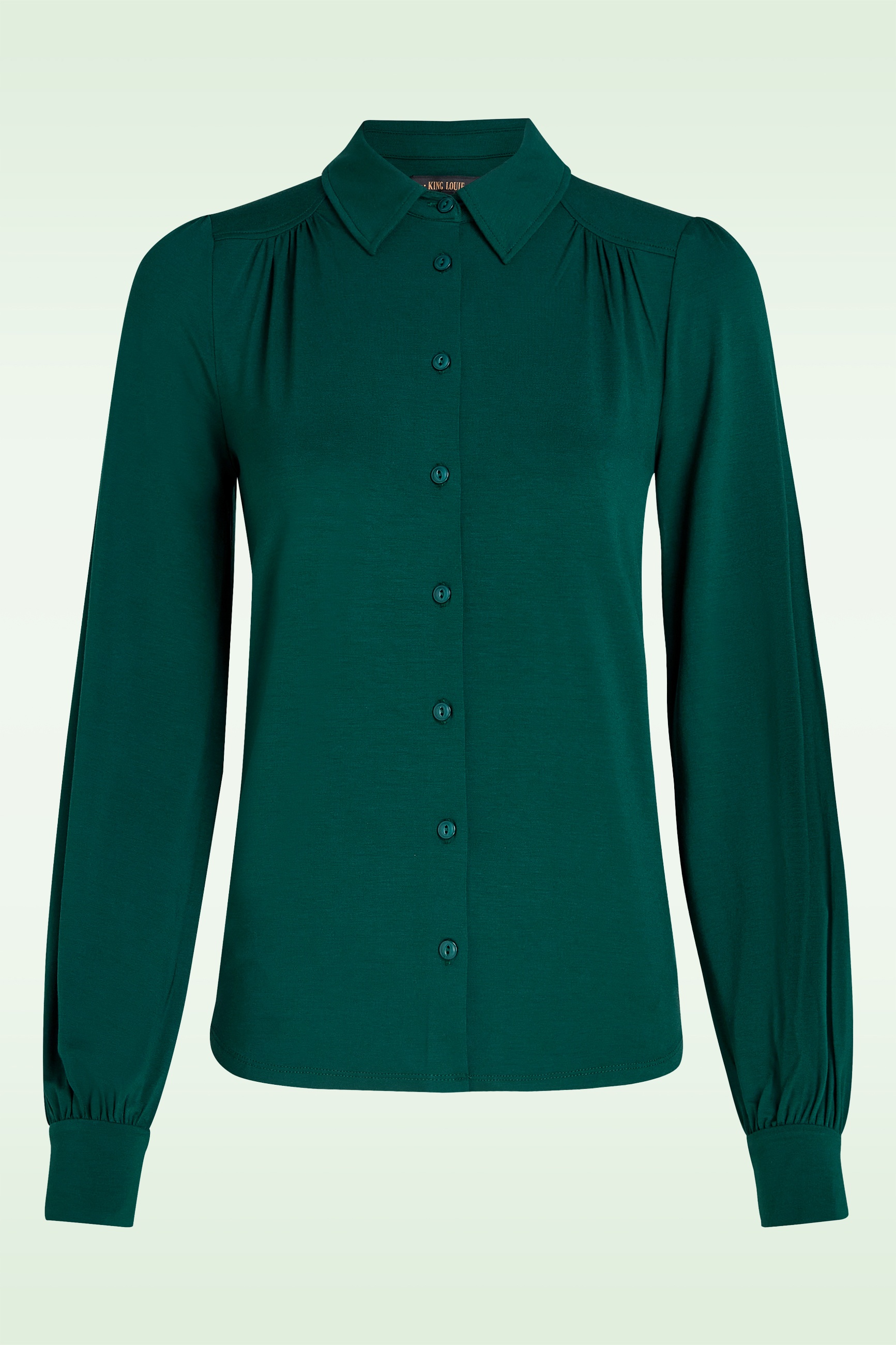 King Louie - Carina EcoVero Bluse in Botanical Green. 2