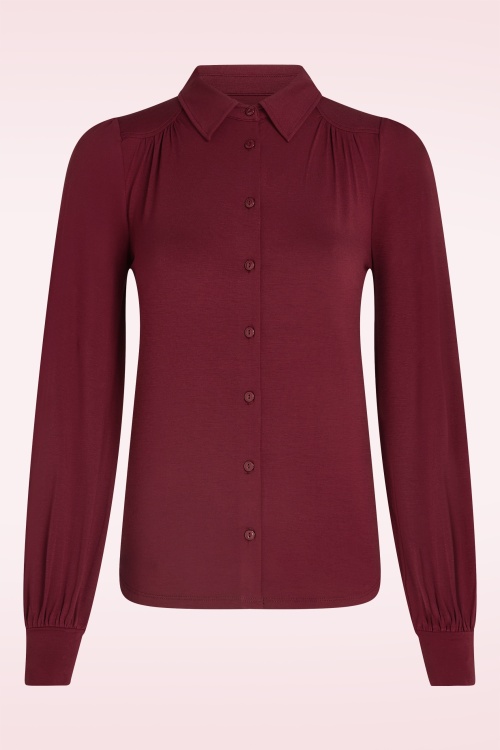 King Louie - Carina EcoVero blouse in rabarber rood 2