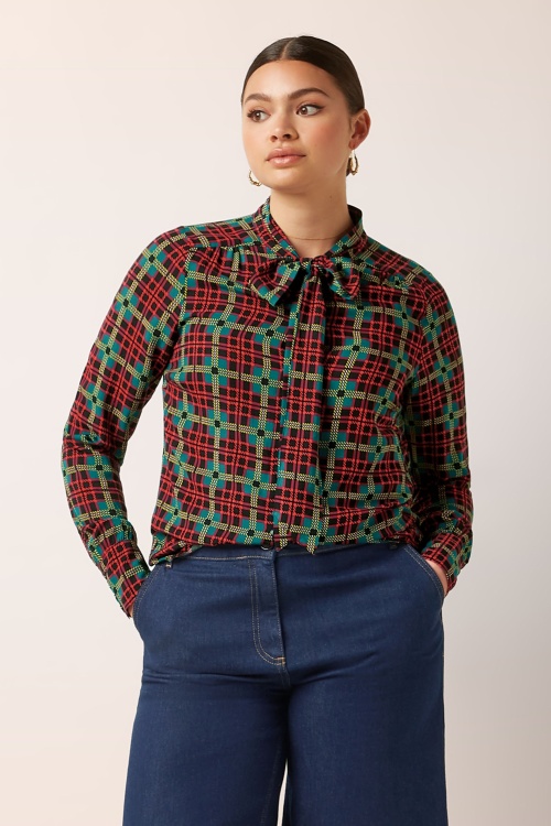 King Louie - Delia Duna blouse in zwart en multi
