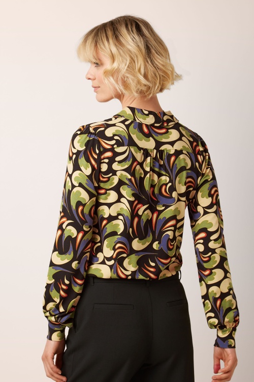 King Louie - Maisie Rumble blouse in zwart en multi 4