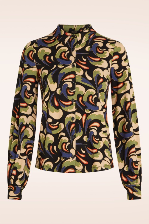 King Louie - Maisie Rumble blouse in zwart en multi