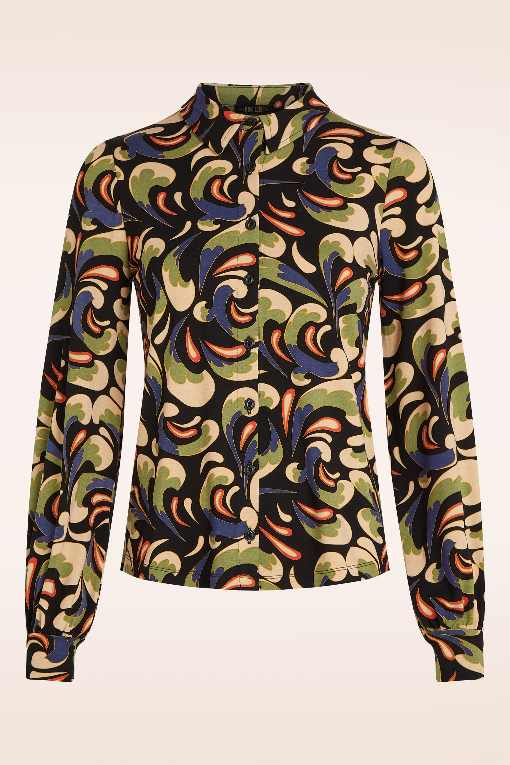 King Louie - Maisie Rumble blouse in zwart en multi 2