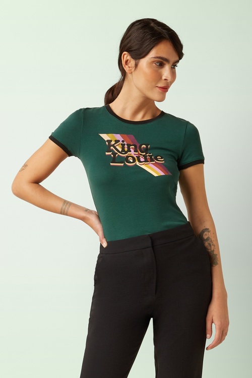 King Louie - Logo T-shirt in botanisch groen