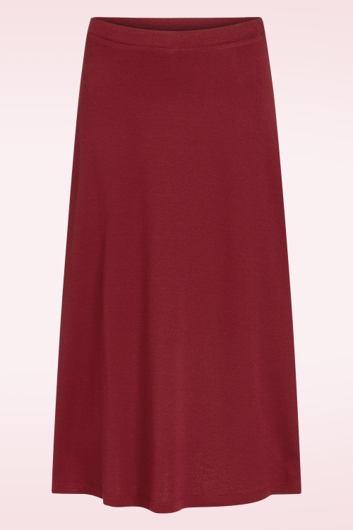 King Louie - Juno Milano crepe midi rok in cabernet rood