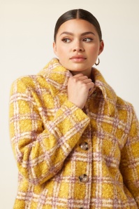 King Louie - Manteau à carreaux Anais Mercury en jaune toscan 2