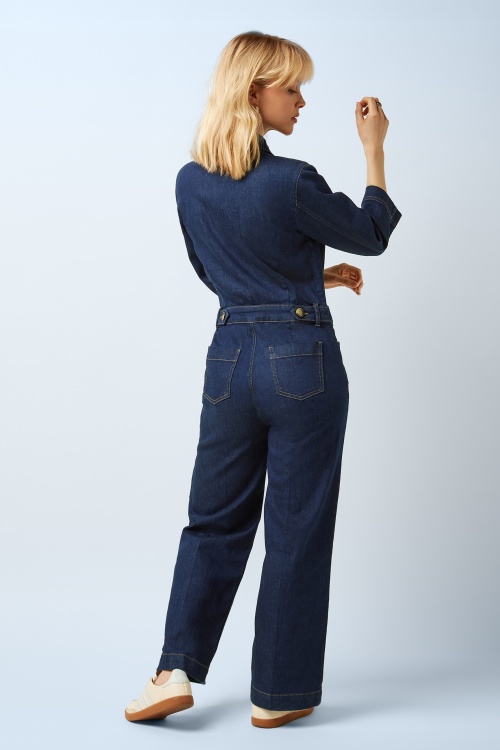 King Louie - Zip Onyx denim jumpsuit in diepblauw 2