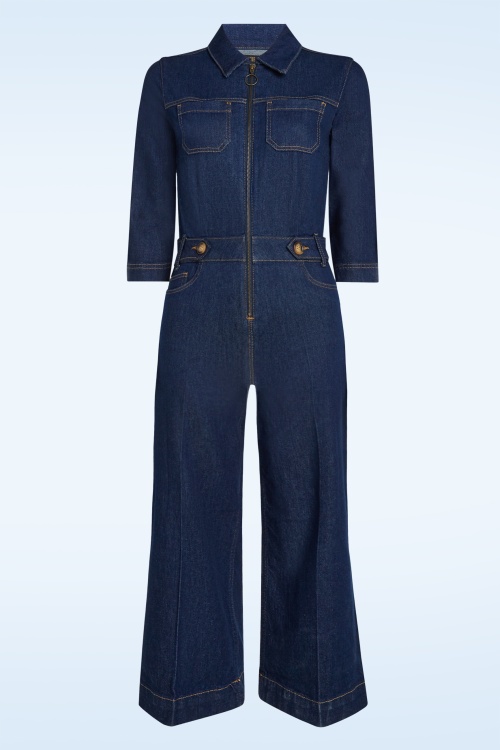 King Louie - Zip Onyx denim jumpsuit in diepblauw