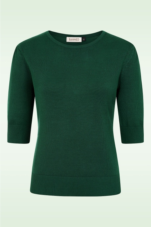 Banned Retro - Kim gebreide sweater in groen
