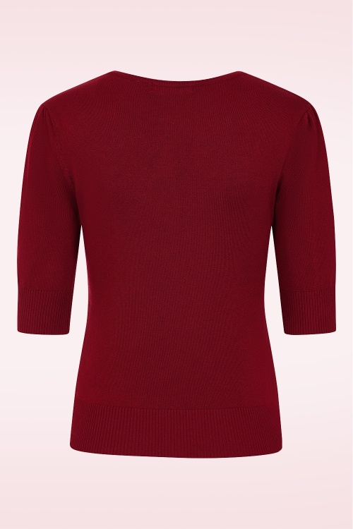 Banned Retro - Kim Strickpullover in Bordeauxrot 2