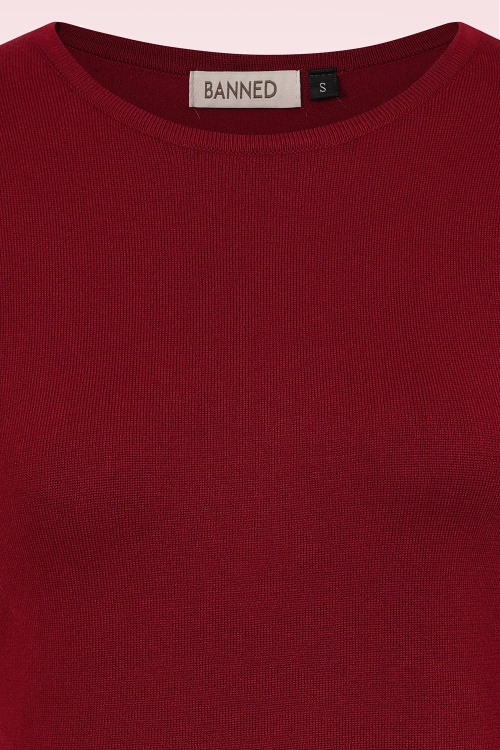 Banned Retro - Kim gebreide sweater in bordeaux 2