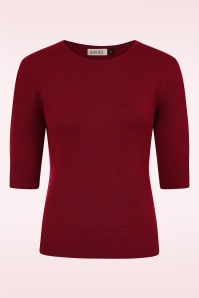 Banned Retro - Kim Knit Sweater in Burgundy 2