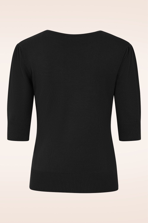 Banned Retro - Kim gebreide sweater in zwart 2