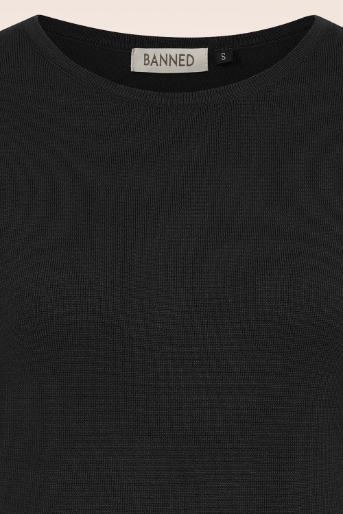 Banned Retro - Kim gebreide sweater in zwart 2