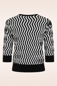 Banned Retro - Kayley Knit Sweater in Black and White 3