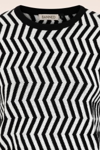 Banned Retro - Kayley Knit Sweater in Black and White 4