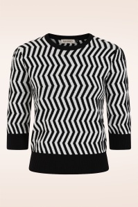 Banned Retro - Kayley Knit Sweater in Black and White 2