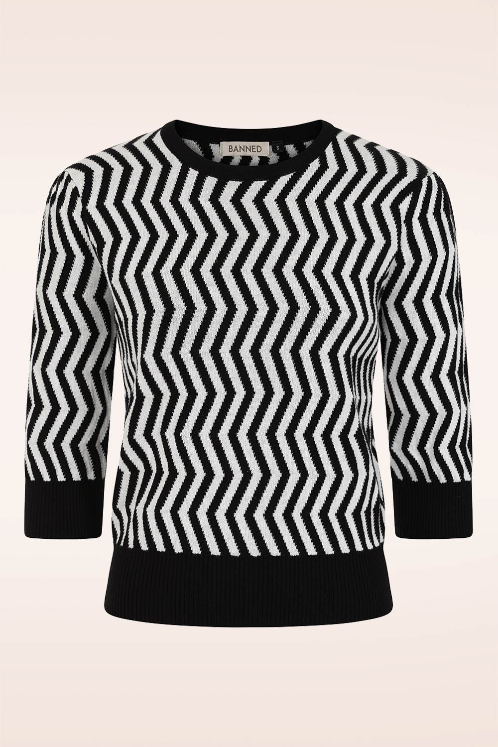Banned Retro - Kayley Knit Sweater in Black and White 2