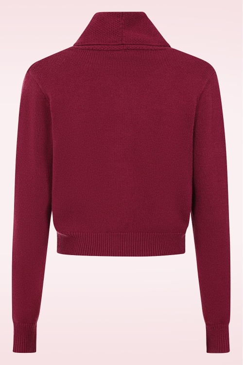 Banned Retro - Violet Cardigan in Bordeauxrot 2