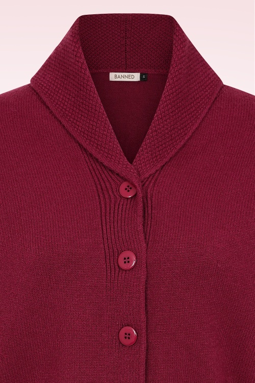 Banned Retro - Violet cardigan in bordeauxrood 2