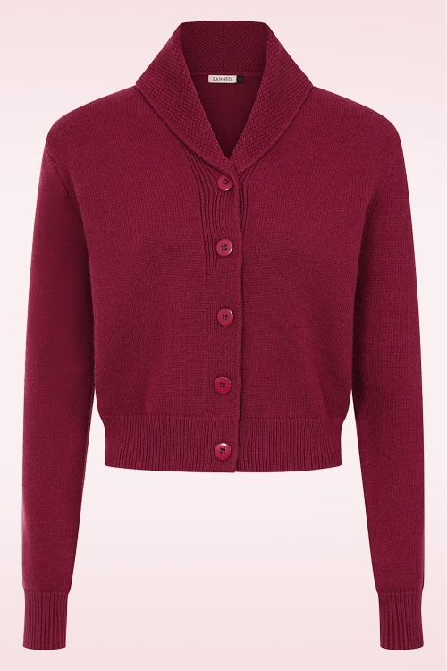 Banned Retro - Violet cardigan in bordeauxrood