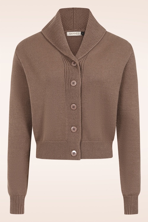 Banned Retro - Violet cardigan in bruin