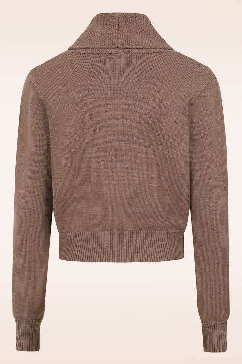 Banned Retro - Violet cardigan in bruin 2
