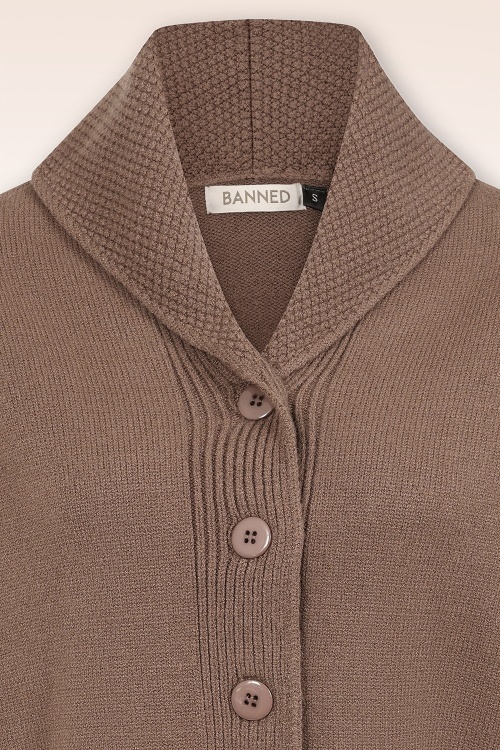 Banned Retro - Violet cardigan in bruin 2