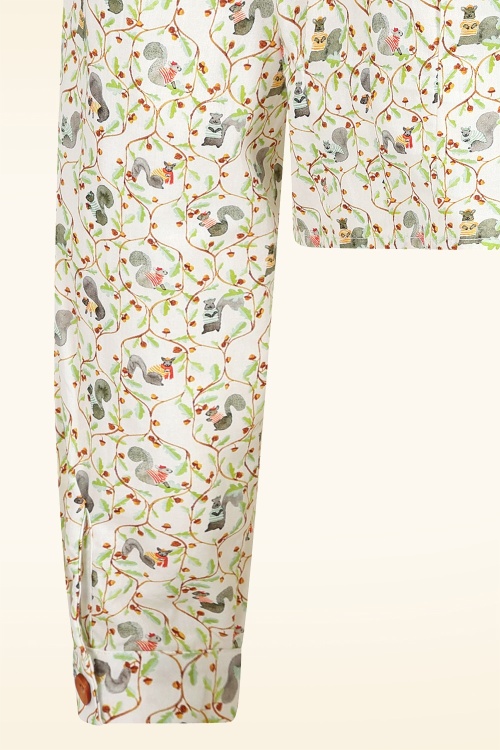 Banned Retro - Eichhörnchen Bluse in Weiß 5