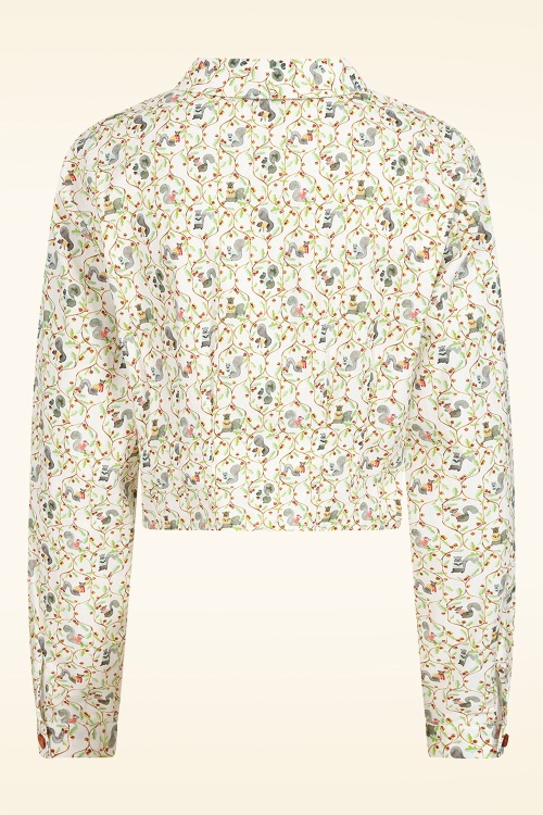 Banned Retro - Squirrel blouse in wit 2