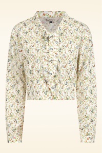 Banned Retro - Eichhörnchen Bluse in Weiß
