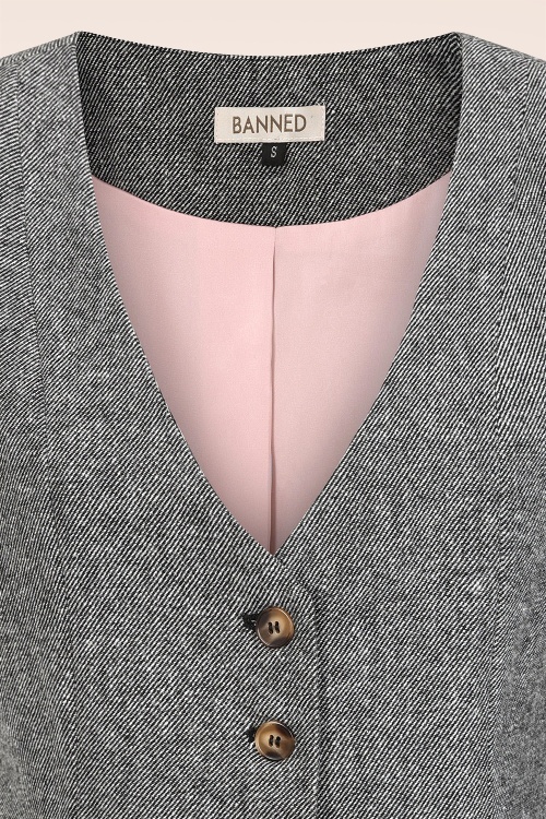 Banned Retro - Josie Waistcoat in Grey 2