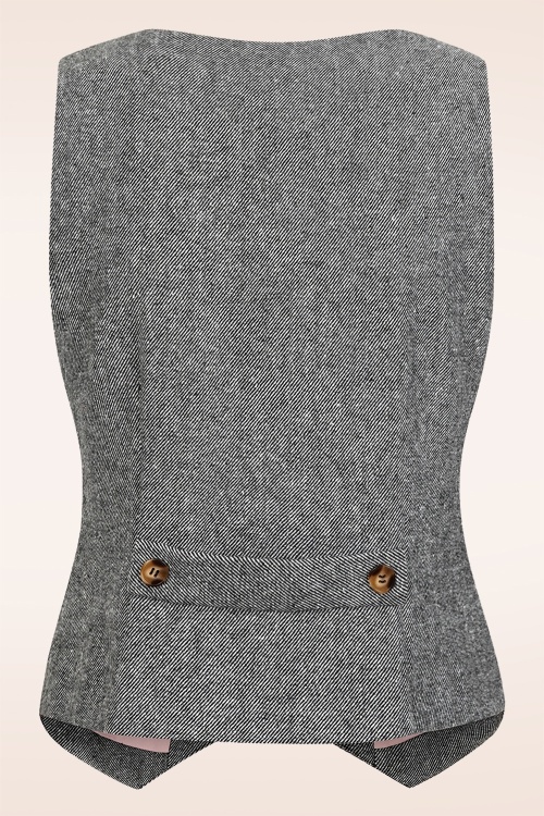 Banned Retro - Gilet de tailleur Josie en gris 2