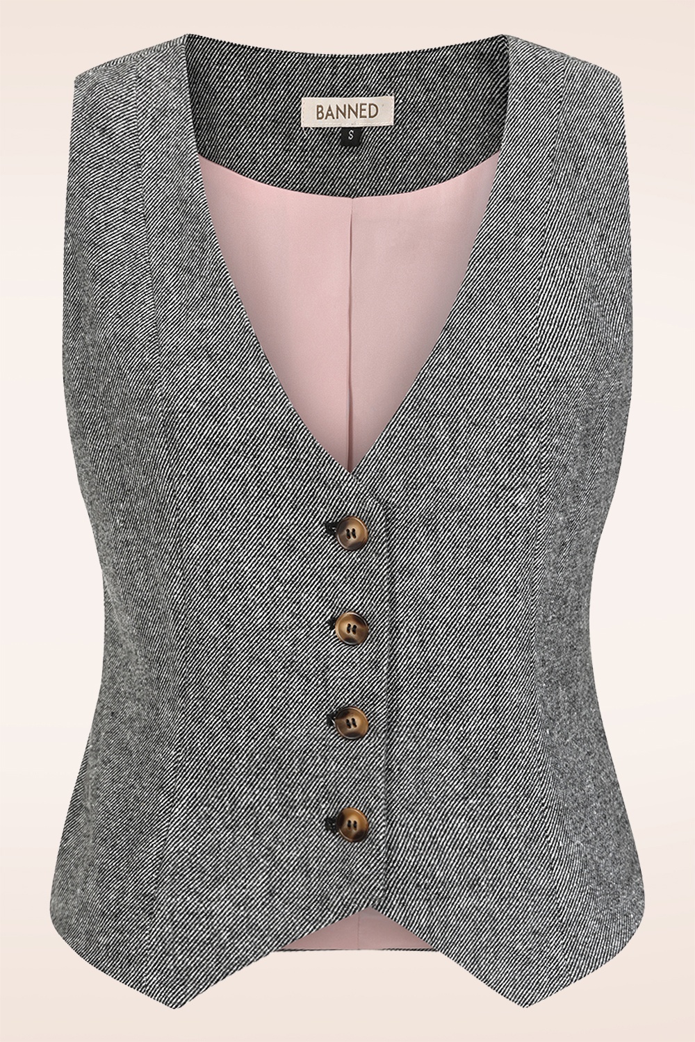 Banned Retro - Josie gilet in grijs