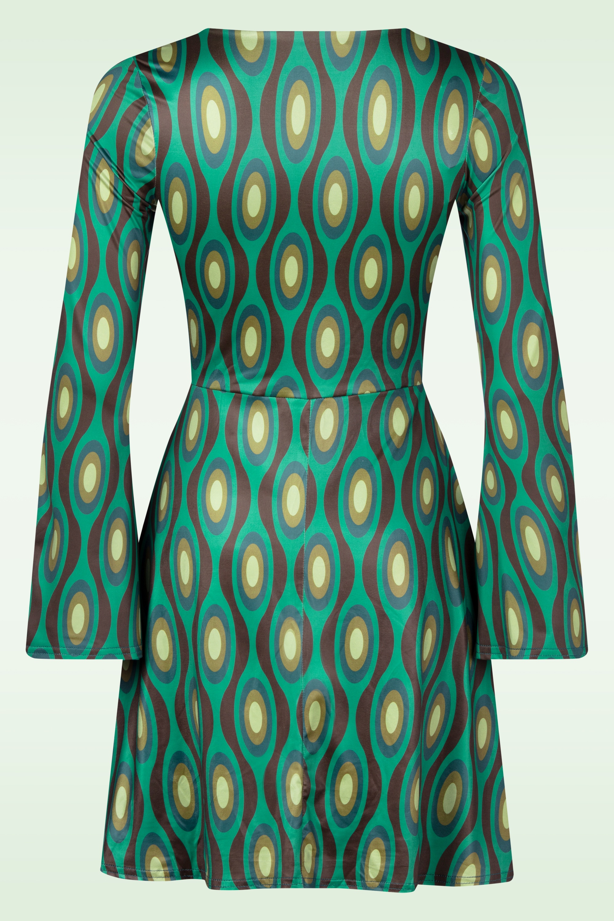 Vintage Chic for Topvintage - Poppy jurk met geometrische print in turquoise  3